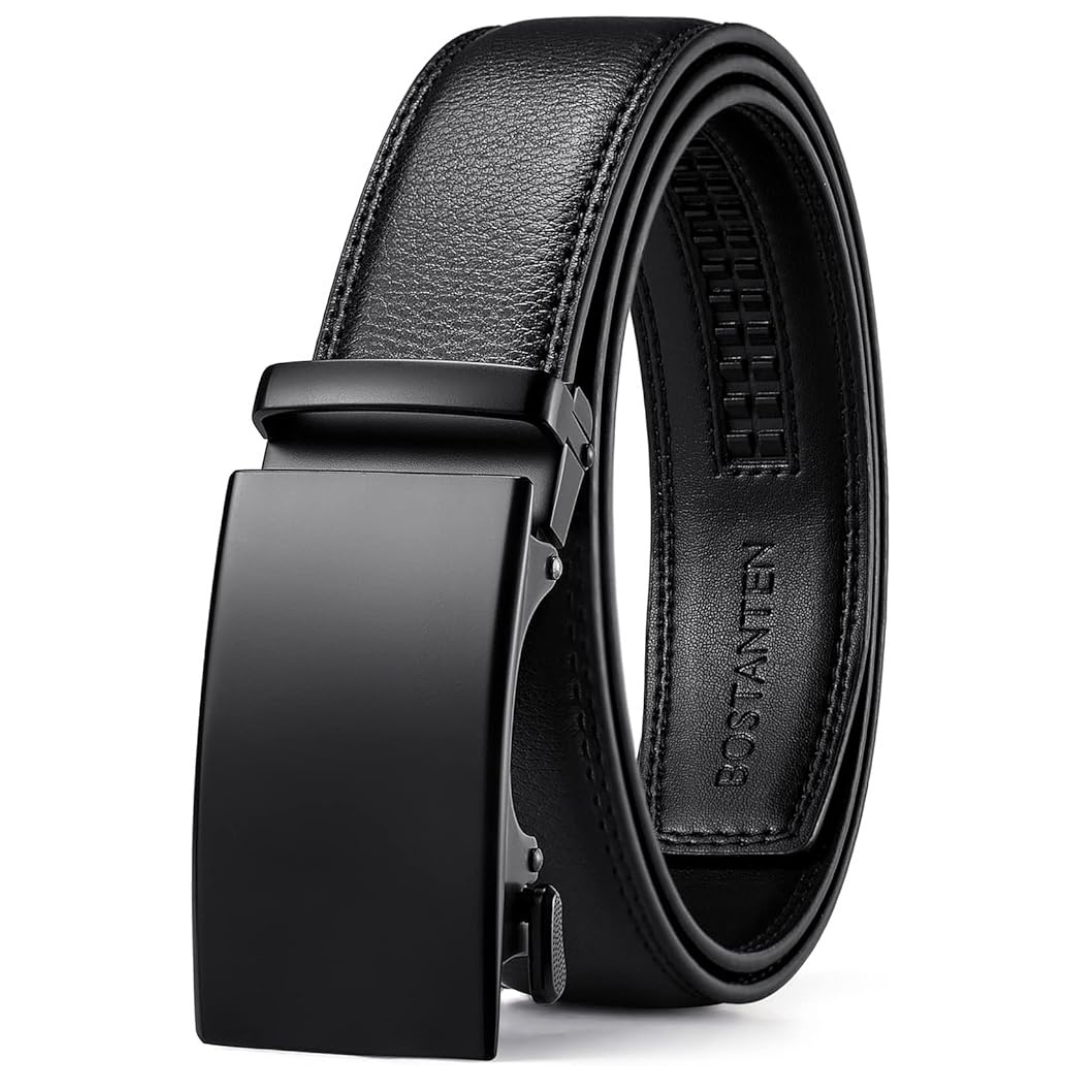 Bostanten Men's Leather Ratchet Belt With Adjustable Buckle
