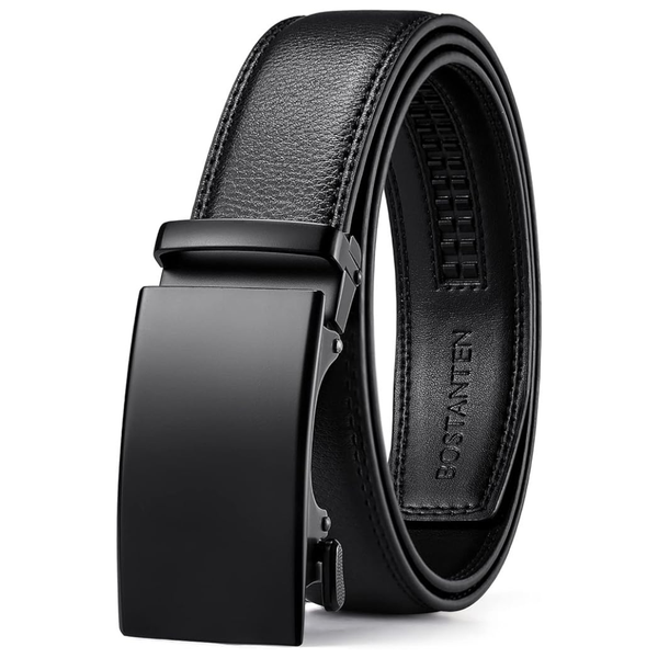 Bostanten Men's Leather Ratchet Belt With Adjustable Buckle