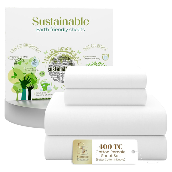 4-Pieces Full Size Cotton Sheets Set