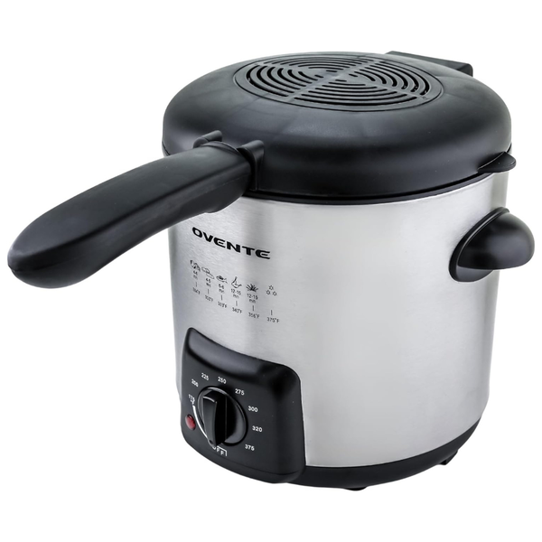 OVENTE 0.9L Stainless Steel Countertop Electric Deep Fryer