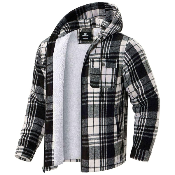 Men's Zip Up Flannel Fleece Sherpa Jacket
