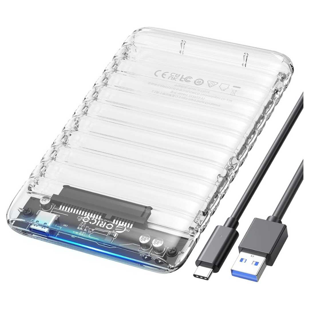 ORICO 2.5" Clear Hard Drive Enclosure (USB C To SATA III)