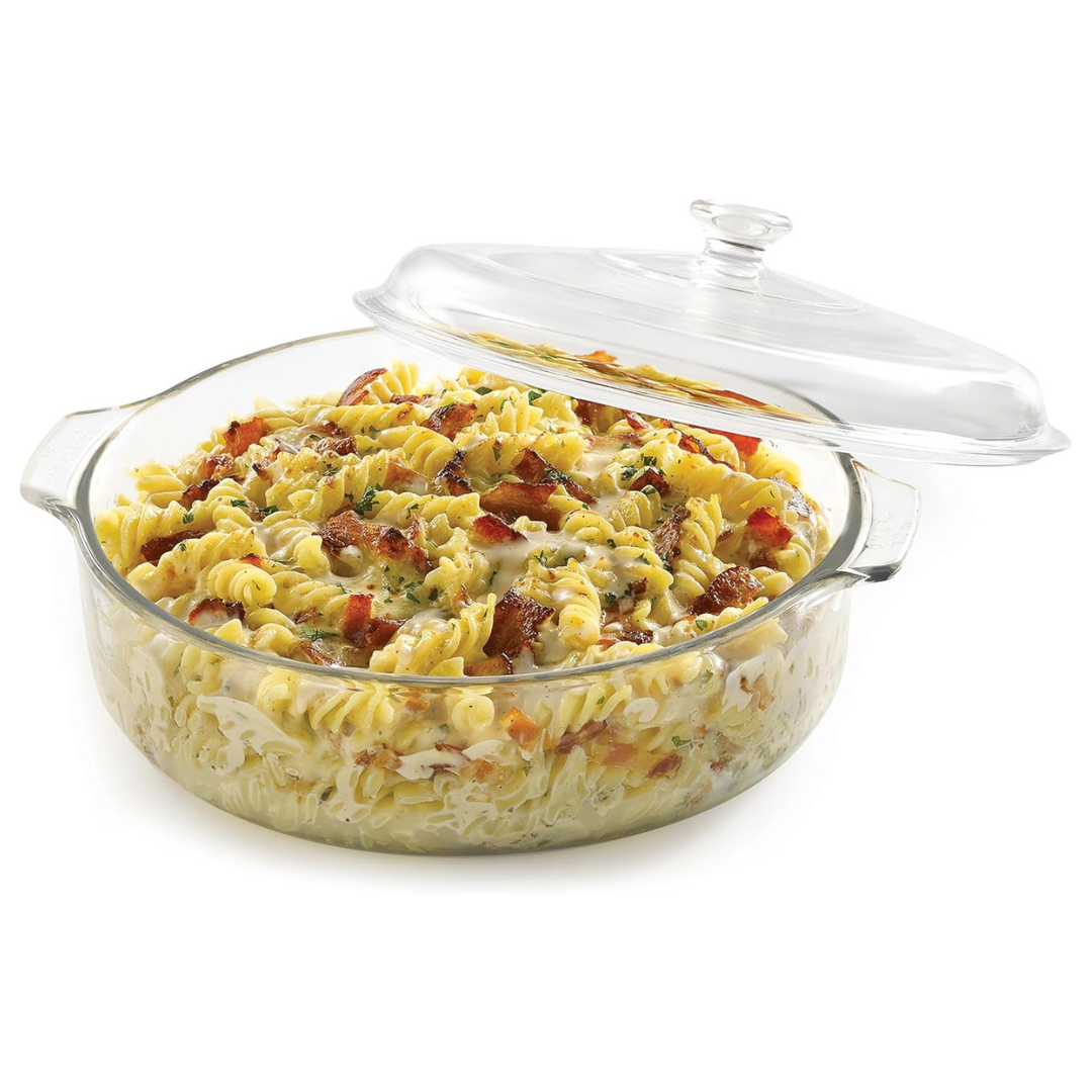 Libbey Round Glass Casserole Dish With Lid