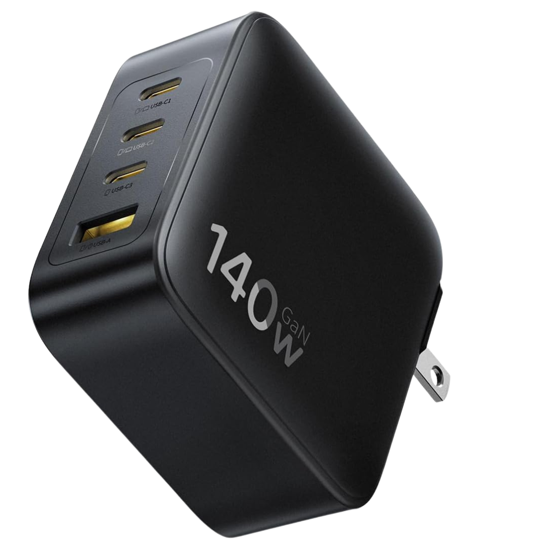 140W Baseus 4-Port PD3.1 GaN USB-C Foldable Wall Charger