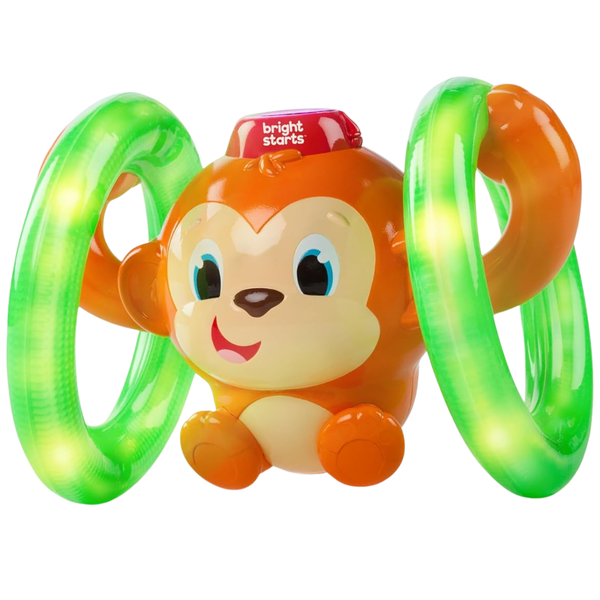 Bright Starts Roll And Glow Monkey Baby Crawling Toy