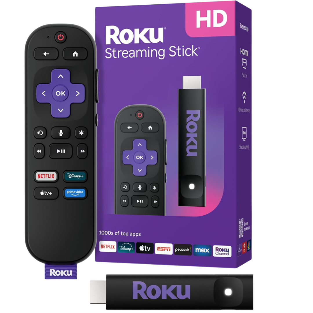 Roku HD Streaming Stick For TV With Voice Remote (2025)