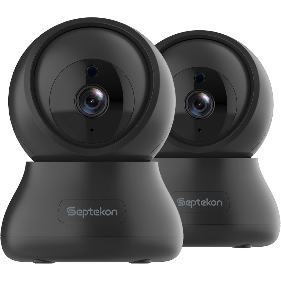 2-Pack 360 deg. Pan Indoor 2K Wi-Fi Night Vision Security Camera