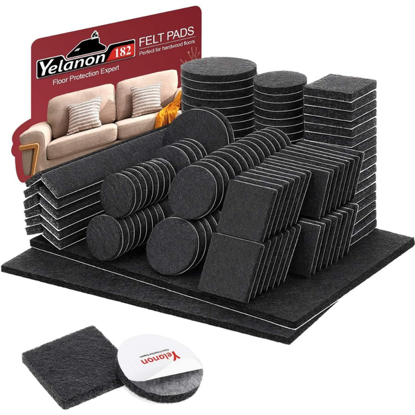 182-Pieces Yelanon Felt Furniture Pads For Chair Legs