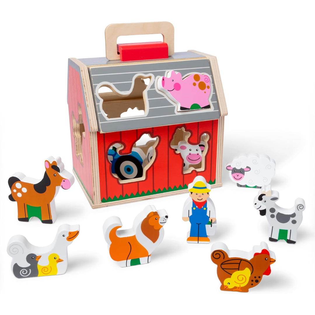 Melissa & Doug Wooden Take-Along Barn Toy