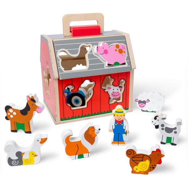 Melissa & Doug Wooden Take-Along Barn Toy