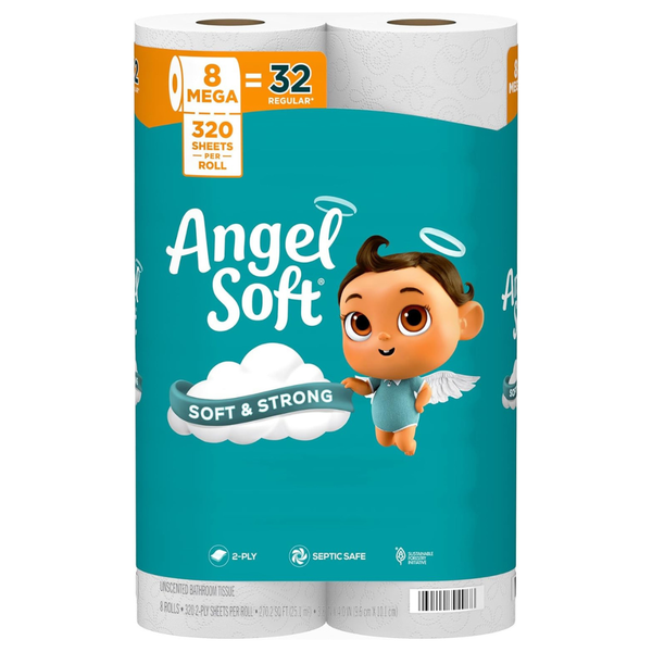 2560-Count (8-Count x 320 Sheets) Angel Soft 2-Ply Bath Toilet Paper