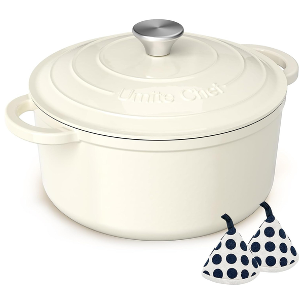 5QT Umite Chef Enameled Cast Iron Dutch Oven W/ Lid (4 Colors)