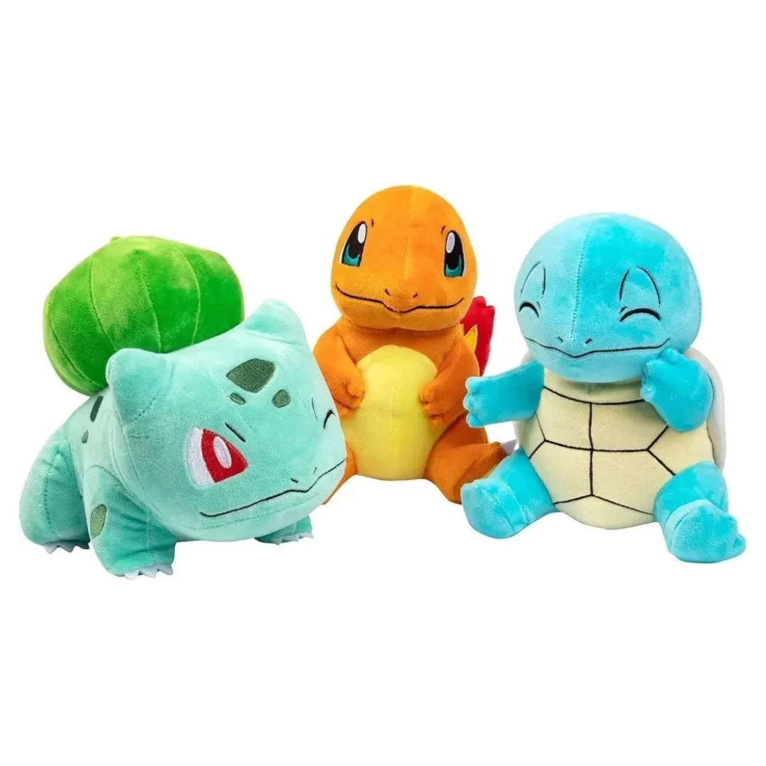 3-Pack 8" Plush Starter (Charmander, Squirtle, Bulbasaur)