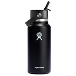 32-Oz Hydro Flask Wide Mouth Bottle With Flex Straw Cap (Black)