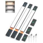 3-Pk Wireless Rechargeable Motion Sensor Under Cabinet Lights W/ 3 Extra Batteries