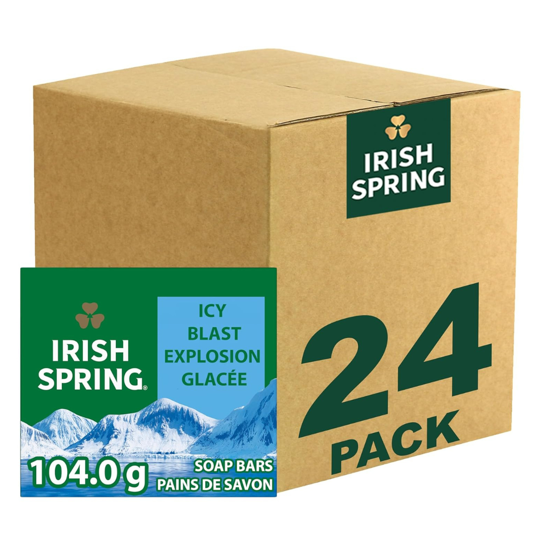 3.7 Oz 24-Pack Irish Spring Men's Icy Blast Bar Soap