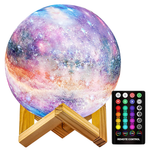Moon Lamp 16 Color 3D Galaxy Night Light W/ Remote USB Rechargeable