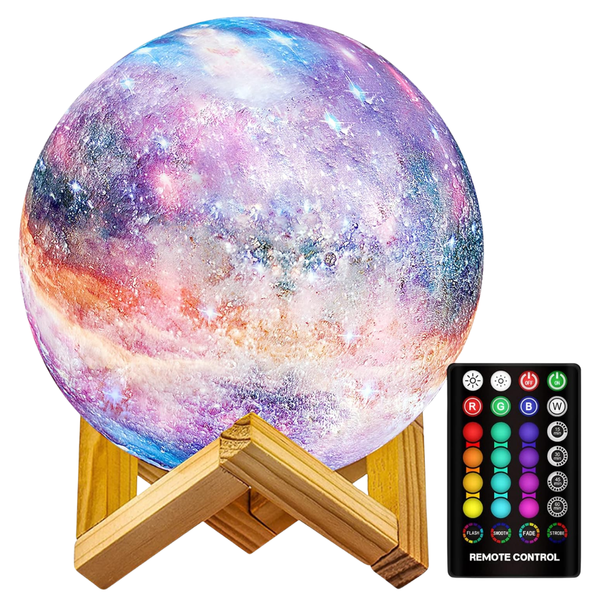 Moon Lamp 16 Color 3D Galaxy Night Light W/ Remote USB Rechargeable