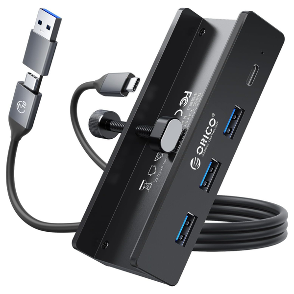 ORICO Desk-Mount 3-Port USB-A / 1-Port USB-C 3.0 Hub