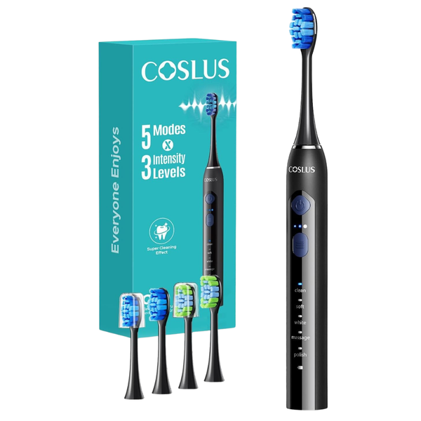 Sonic Electric Toothbrush W/ 2-Types Of 4-Brush Heads, 5-Mode