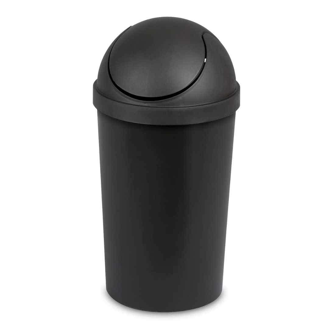 3 Gallon Bathroom Swing Top Round Trash Can With Lid