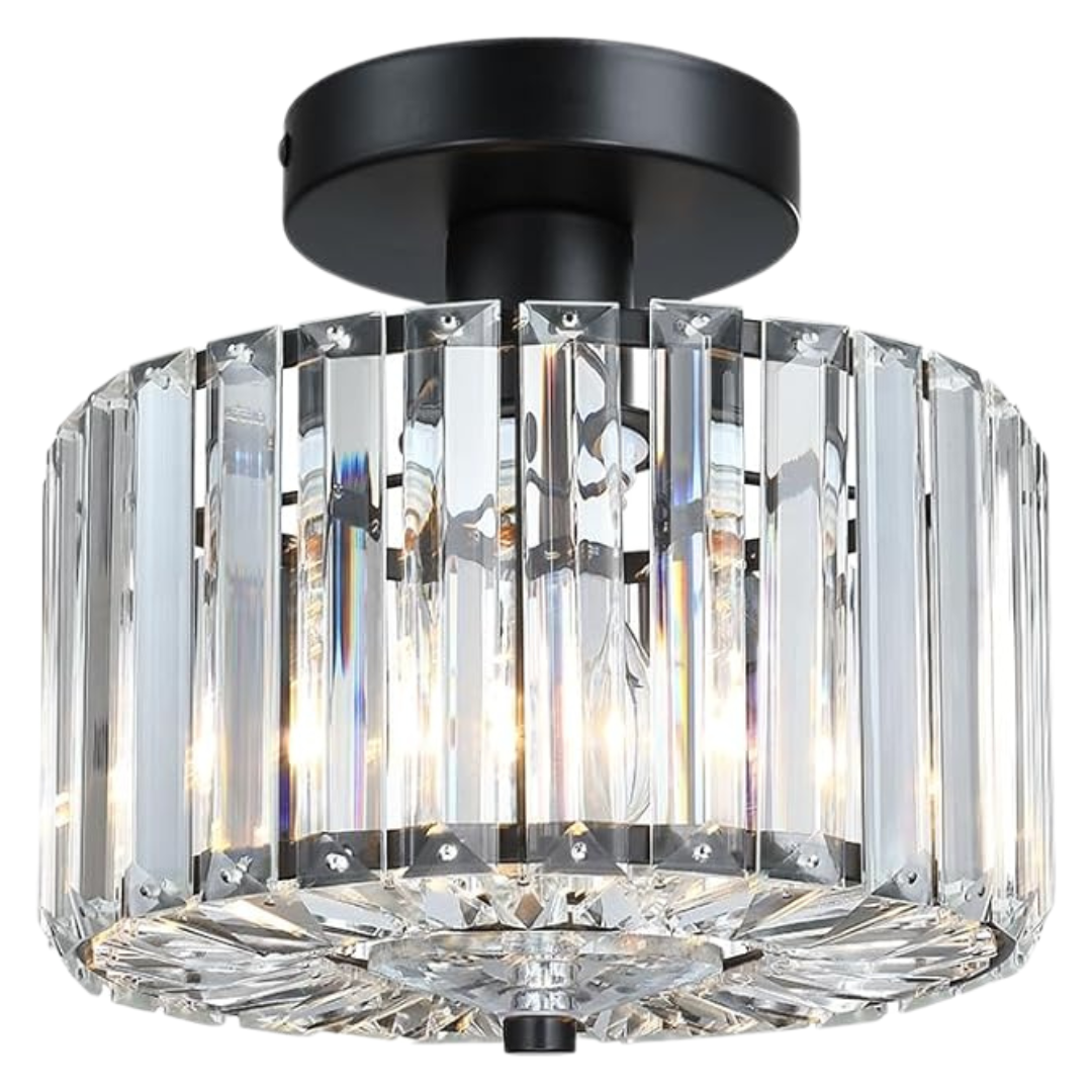 Modern Mini Flush Mount Crystal Chandelier