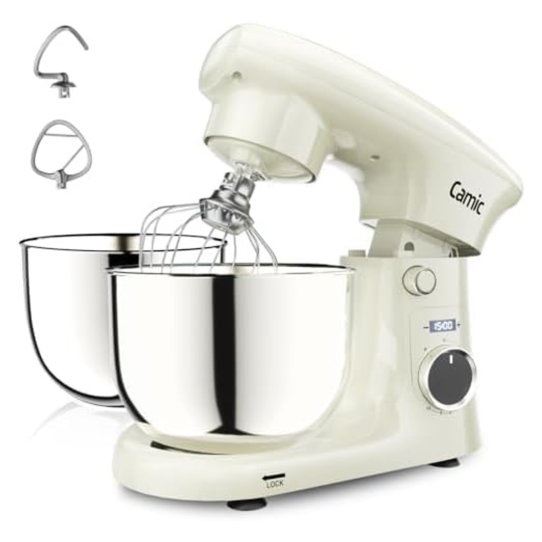 4.2QT + 5.3QT Two Bowls Electric Food Mixer, 10 Speeds