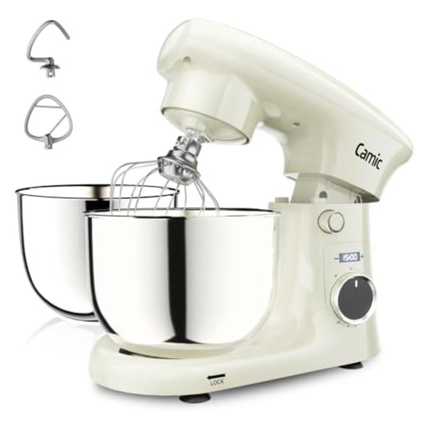 4.2QT + 5.3QT Two Bowls Electric Food Mixer, 10 Speeds