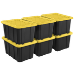 6-Pack 27-Gal Sterilite Industrial Tote Storage Bin W/ Snap-on Lid