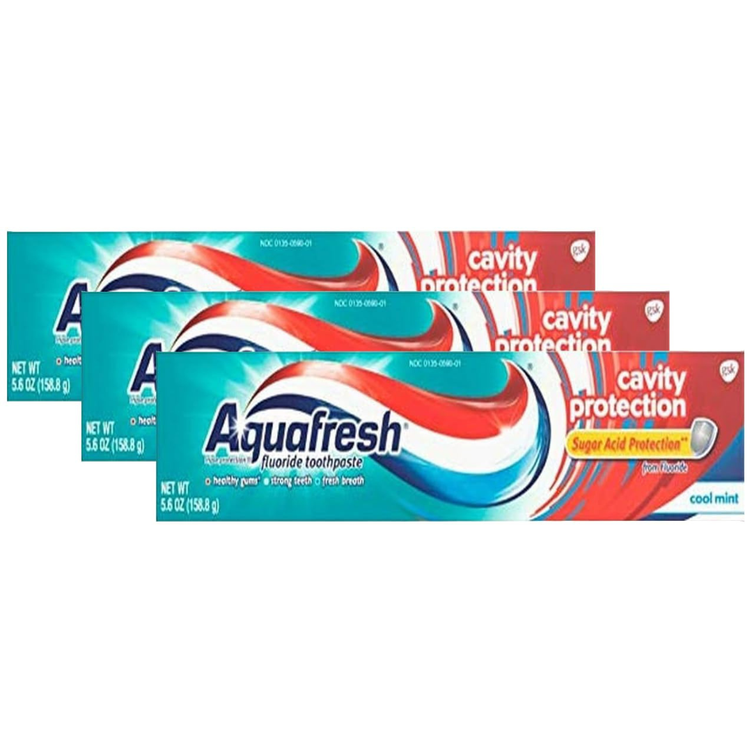 3-Pack 5.6-oz Aquafresh Cavity Protection Fluoride Toothpaste