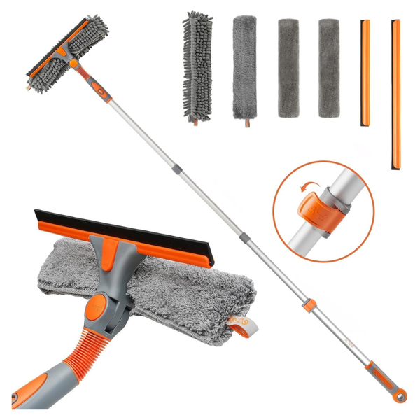 2-in-1 Extendable 64" Squeegee Window Cleaner