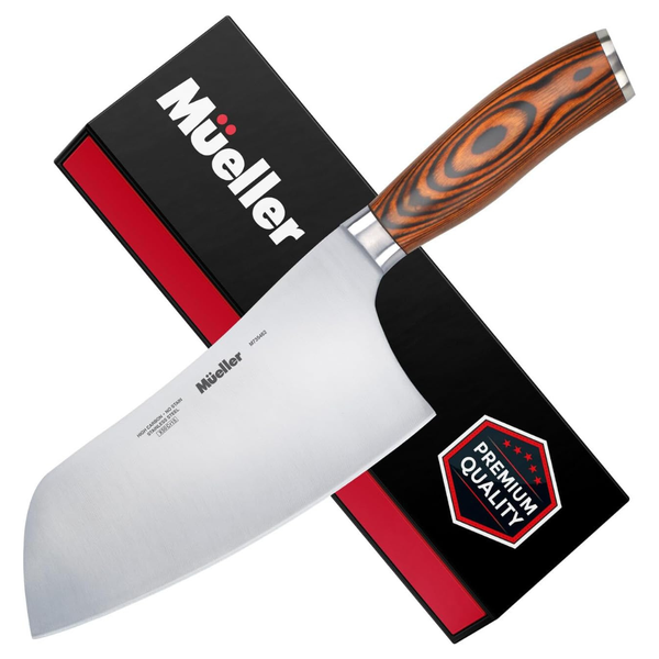 Mueller 7" German Stainless Steel Cleaver Knife With Handle