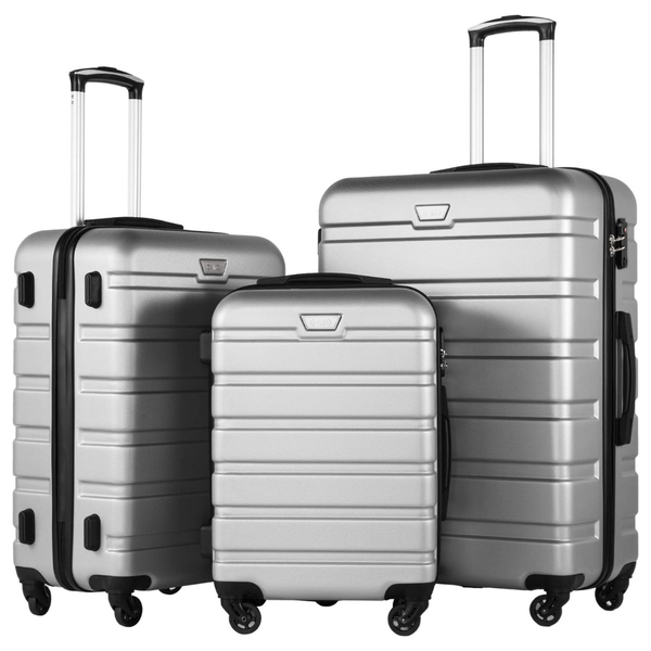 3-Piece Coolife Suitcase Spinner Hardshell Lightweight TSA Lock Luggage Set