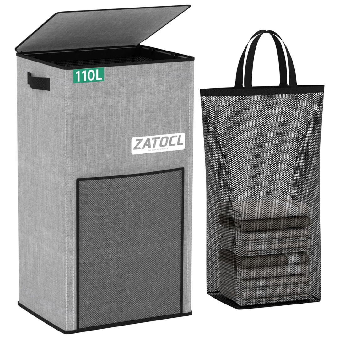 110L Large & Tall Laundry Hamper with Lid