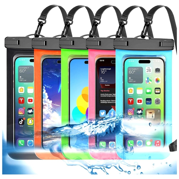 5-Pack Universal Up To 8.3" IP68 Waterproof Phone Pouch