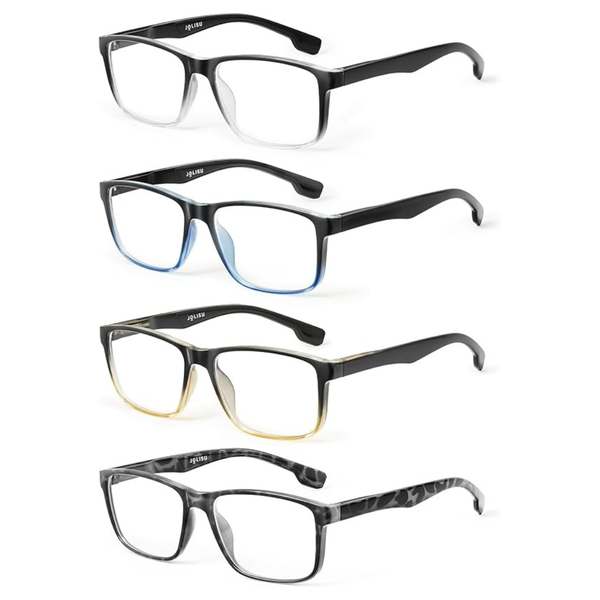 4-Pack Men's Reading Glasses with Spring Hinges (+1.50)
