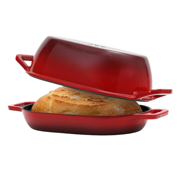 5 Qt Enameled Cast Iron Oval Dutch Oven With Lid