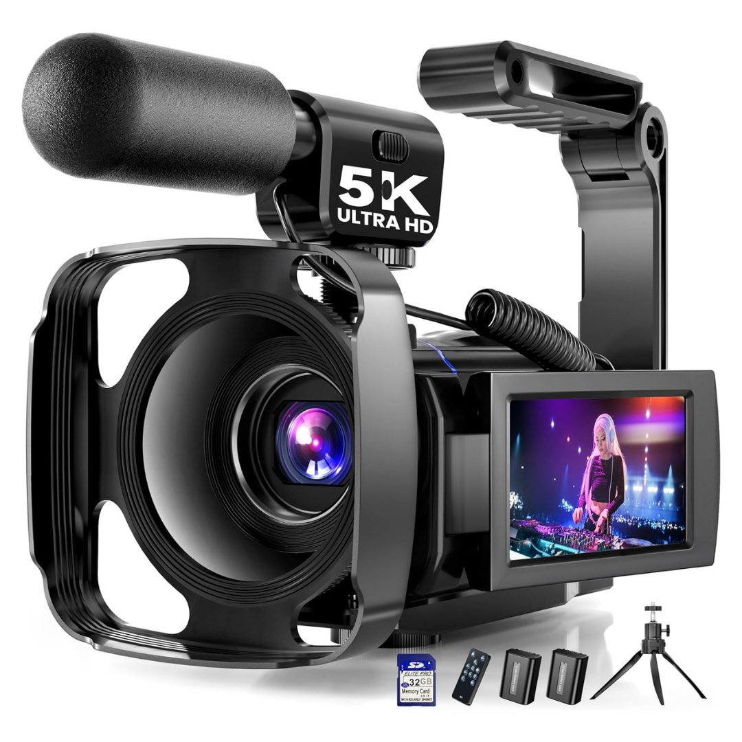 Bregoo X70 5K UHD 64MP 16x Zoom Video Camcorder W/ 3" Touch Screen