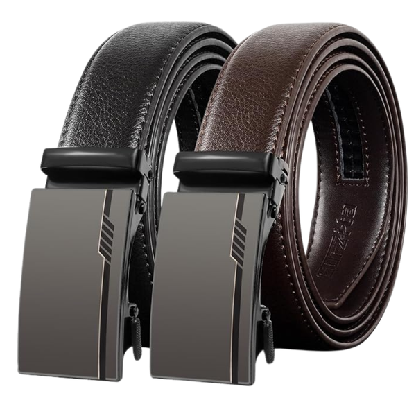 2-Pack Truyis Men's Adjustable Slide Leather Ratchet Belts (Various)