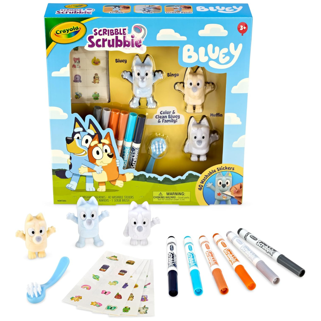 Crayola Kids Scribble Scrubbies Deluxe Bluey Arts & Crafts Playset