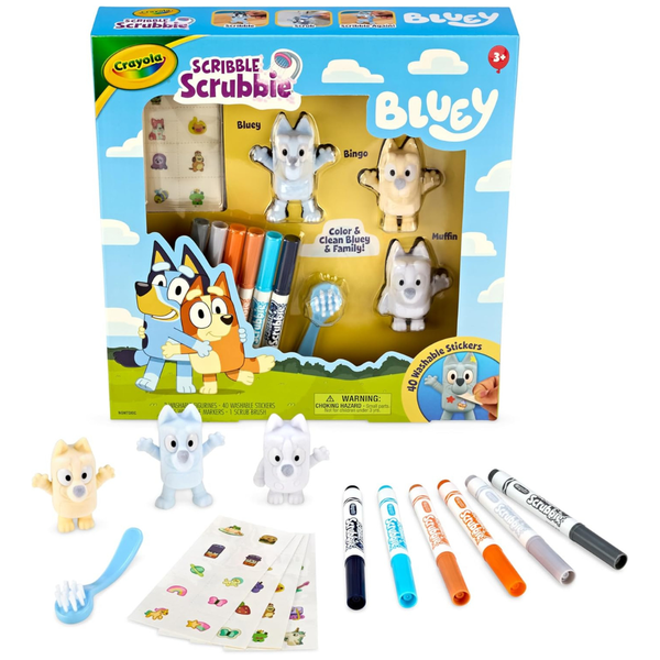Crayola Kids Scribble Scrubbies Deluxe Bluey Arts & Crafts Playset