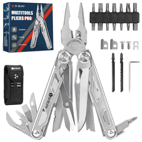 31-in-1 Stainless Steel Multi-Tool Pliers W/ Cutters, Saw & Screwdriver