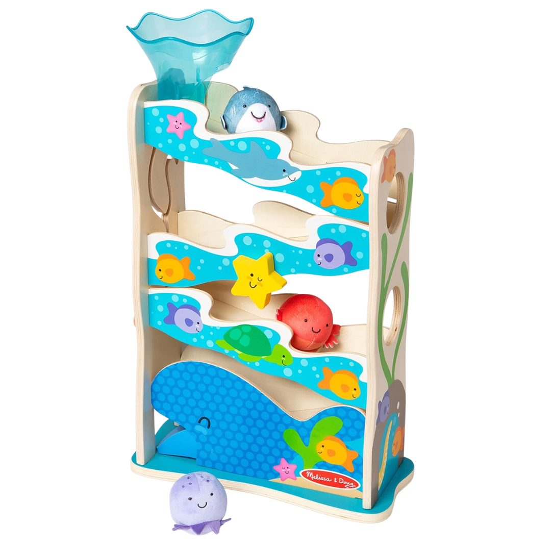 Melissa & Doug Rollables Wooden Ocean Slide Infant And Toddler Toy