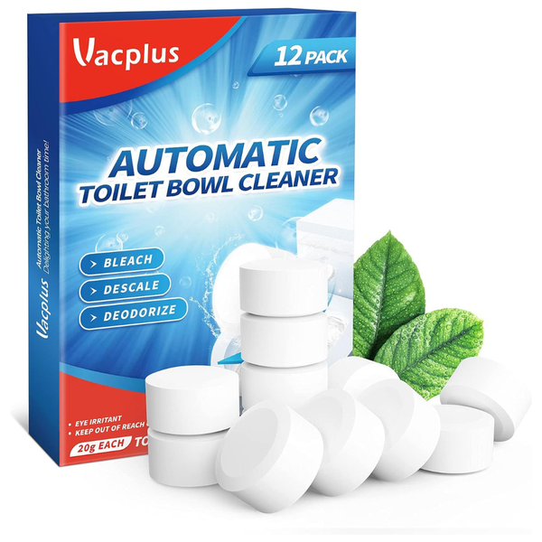 12-Pack 1.7oz Automatic Toilet Bowl Cleaner Tablets W/ Bleach