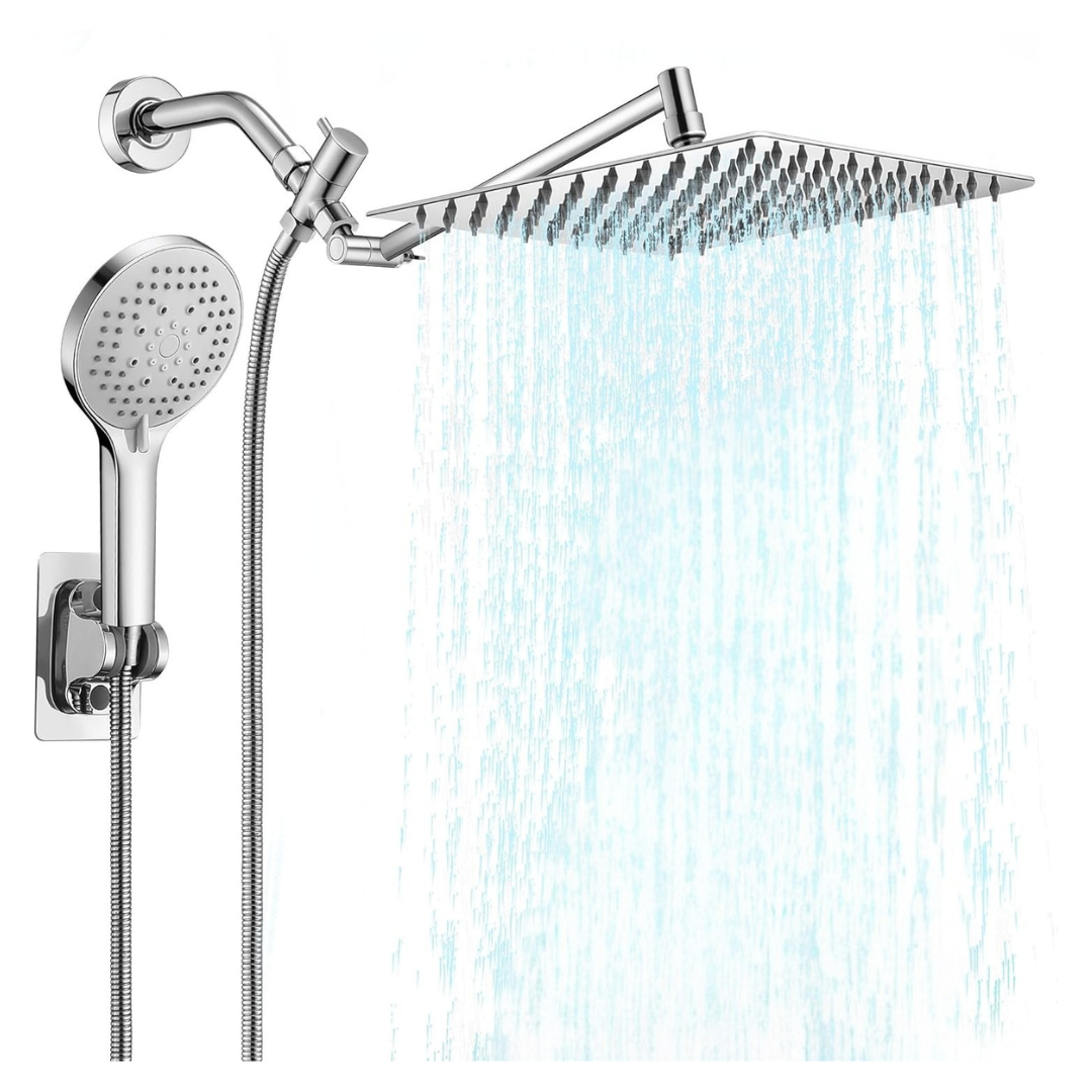 10" Stainless Steel Rainfall Shower Head & Handheld Combo