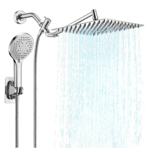 10" Stainless Steel Rainfall Shower Head & Handheld Combo