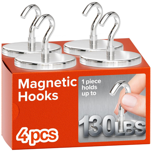 4-Pack 130 LBS Heavy Duty Magnetic Hooks