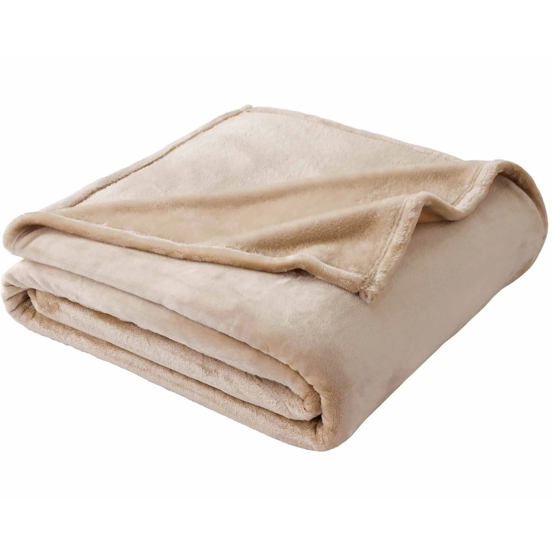 Better Homes & Gardens King Luxury Velvet Plush Blanket (Tan)