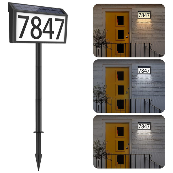 MAXvolador Solar Powered Address Sign House Plaque