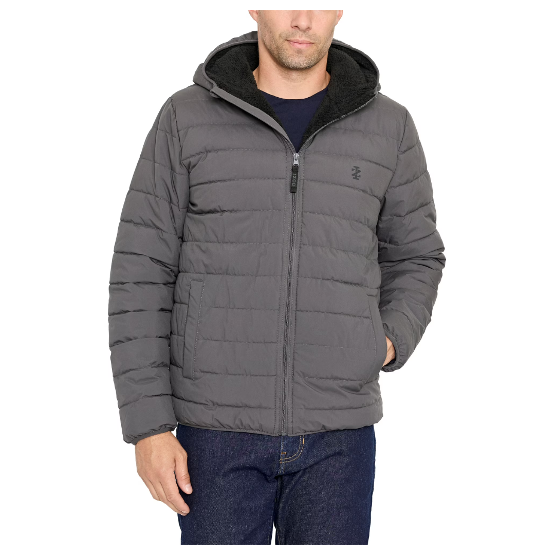 IZOD Men's Sherpa Puffer Hooded Jacket (3 Colors)